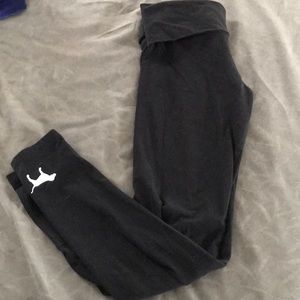 Black fold over legging yoga pants
